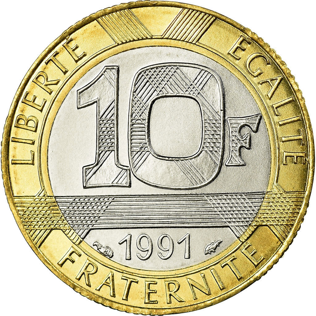 Coin, France, Génie, 10 Francs, 1991, Paris, BU, MS(65-70), Bi-Metallic