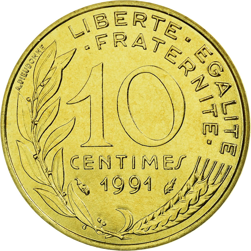 Coin, France, Marianne, 10 Centimes, 1991, Paris, BU, MS(65-70)