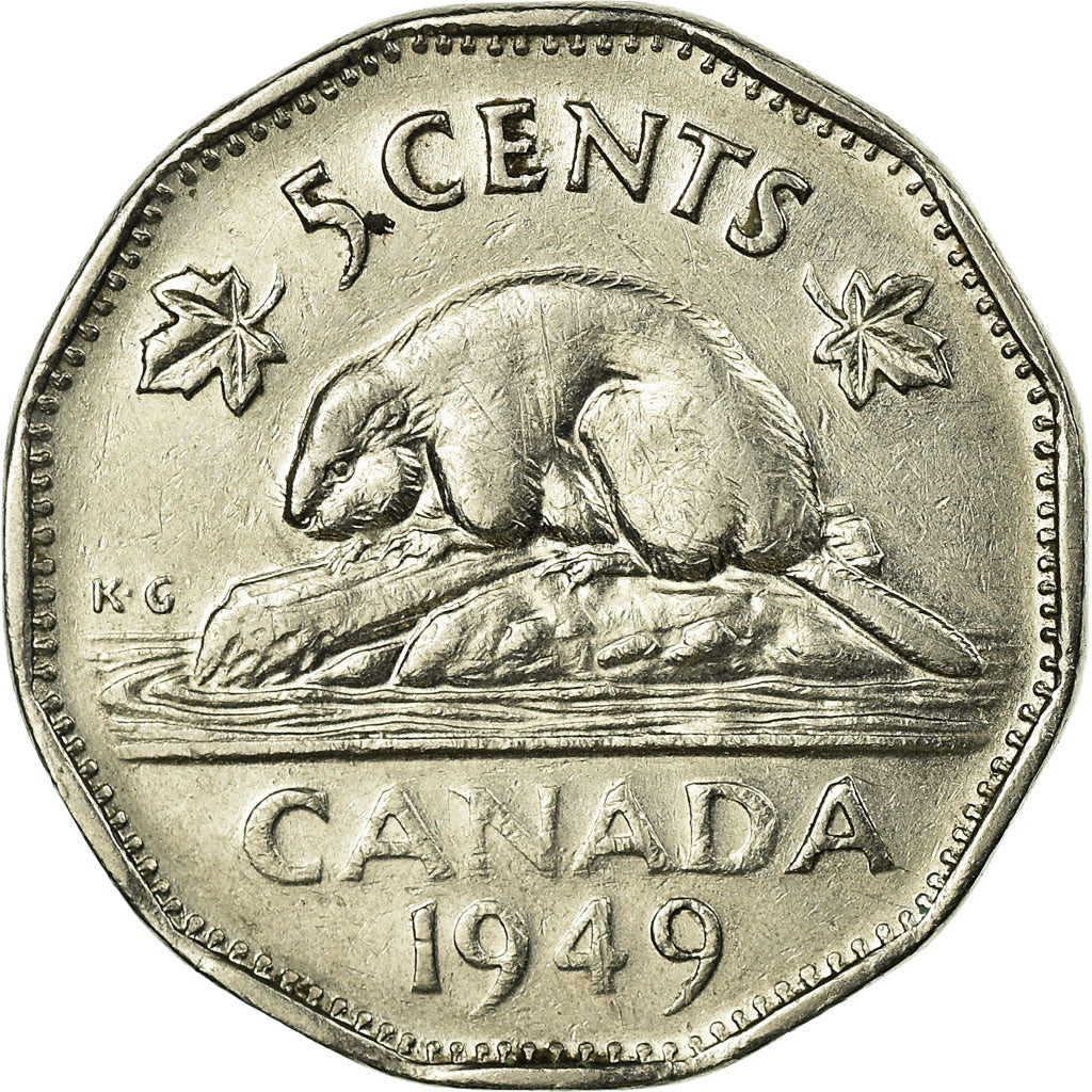 Coin, Canada, George VI, 5 Cents, 1949, Royal Canadian Mint, Ottawa, EF(40-45)