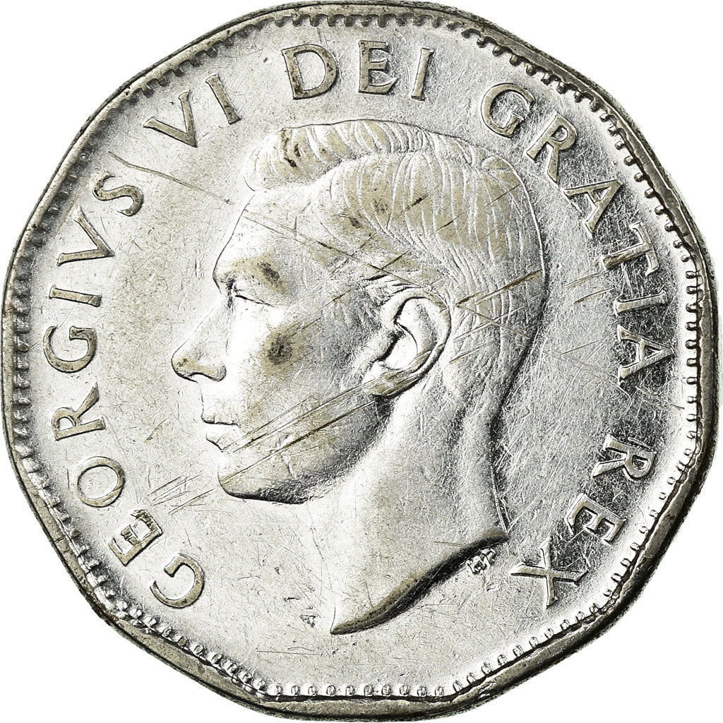 Coin, Canada, George VI, 5 Cents, 1952, Royal Canadian Mint, Ottawa, VF(30-35)