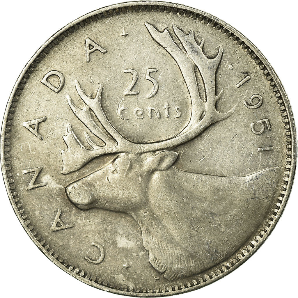Coin, Canada, George VI, 25 Cents, 1951, Royal Canadian Mint, Ottawa, EF(40-45)