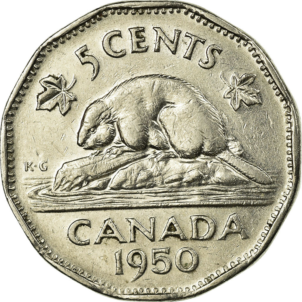 Moneta, Canada, George VI, 5 Cents, 1950, Royal Canadian Mint, Ottawa