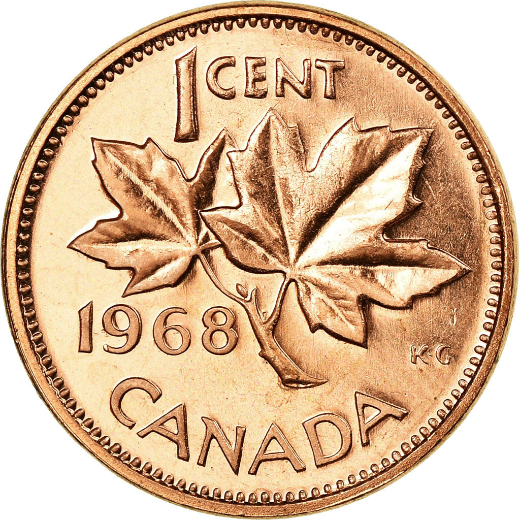 Coin, Canada, Elizabeth II, Cent, 1968, Royal Canadian Mint, Ottawa, MS(63)