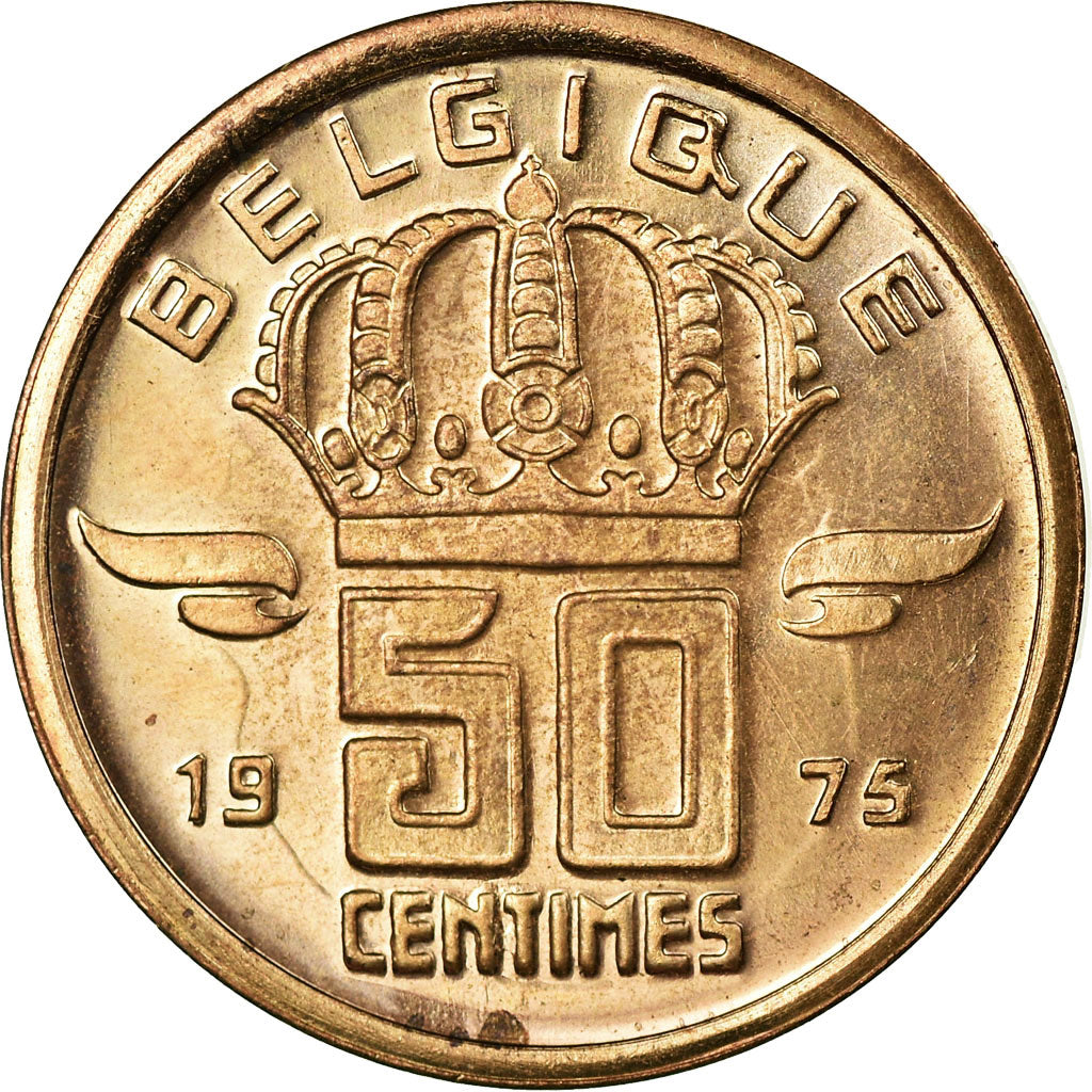 Coin, Belgium, Baudouin I, 50 Centimes, 1975, VF(30-35), Bronze, KM:148.1