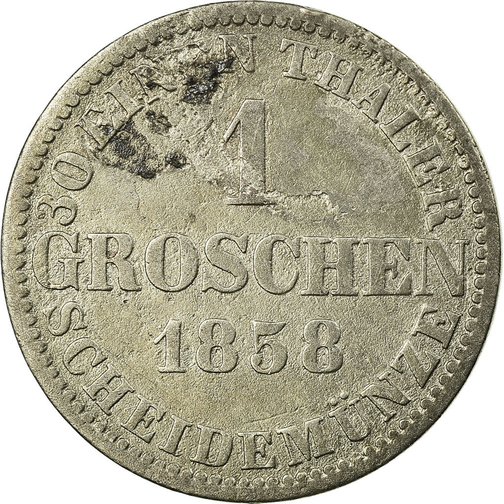 Moneda, Estados alemanes, HANNOVER, Georg V, Groschen, 1858, MBC, Plata, KM:236