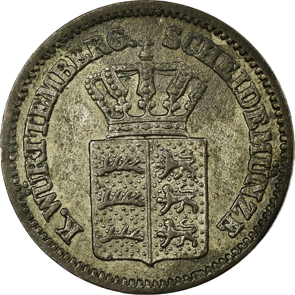 Coin, German States, WURTTEMBERG, Karl I, Kreuzer, 1869, EF(40-45), Silver