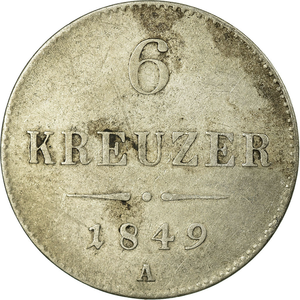 Coin, Austria, Franz Joseph I, 6 Kreuzer, 1849, VF(30-35), Silver, KM:2200
