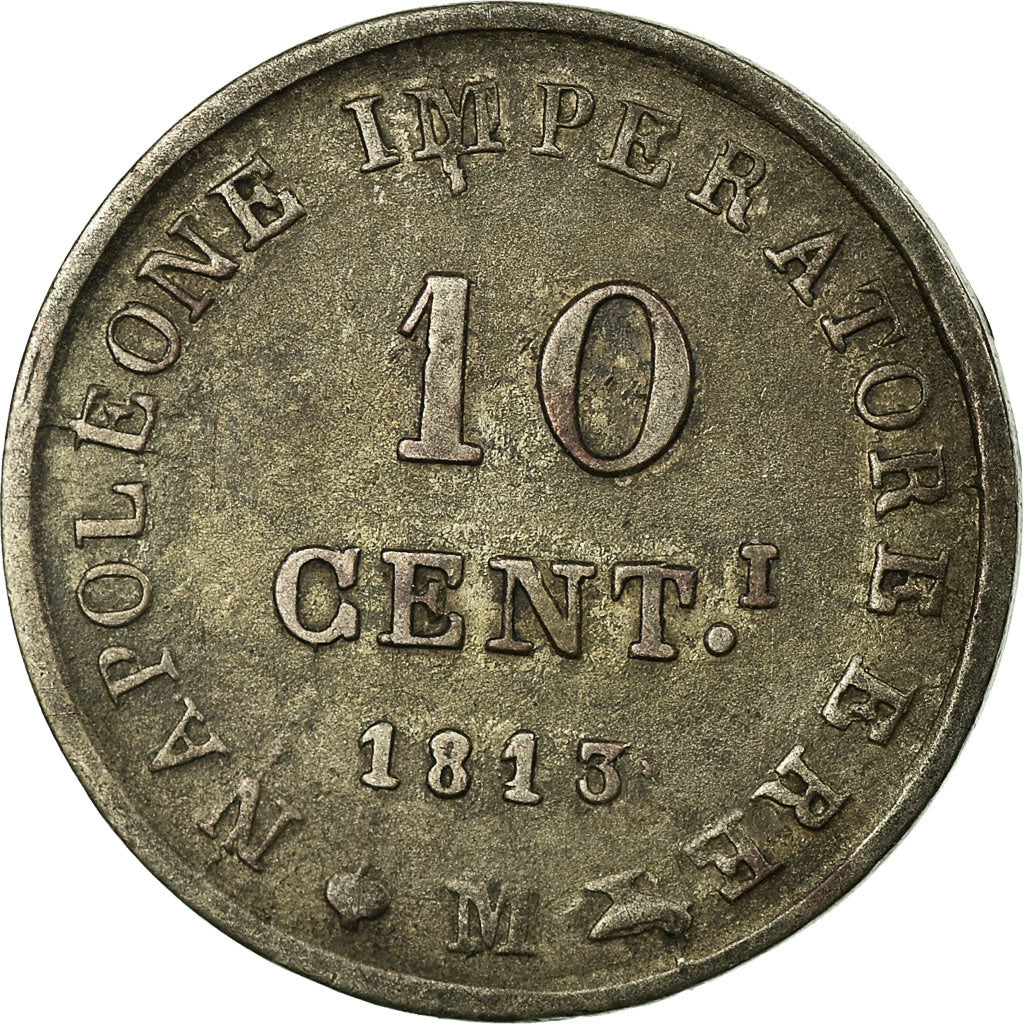 Moneta, DEPARTAMENTY WŁOSKIE, KINGDOM OF NAPOLEON, Napoleon I, 10 Centesimi
