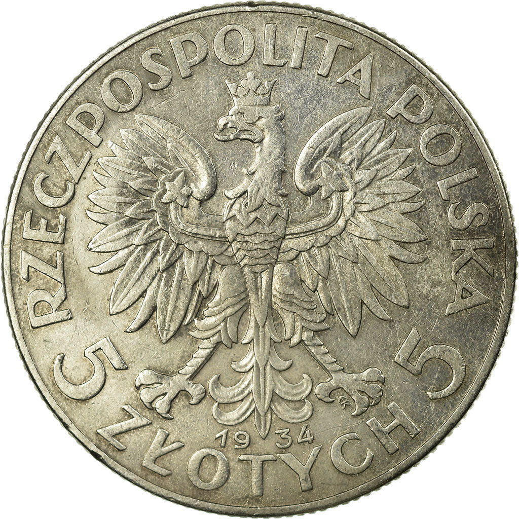 Münze, Polen, 5 Zlotych, 1934, Warsaw, SS, Silber, KM:21