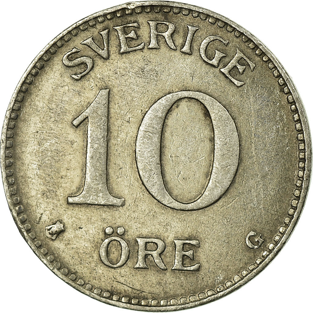 Coin, Sweden, Gustaf V, 10 Öre, 1929, EF(40-45), Silver, KM:780