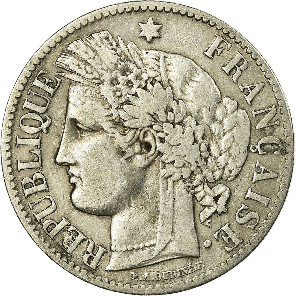 Coin, France, Cérès, 2 Francs, 1887, Paris, VF(20-25), Silver, KM:817.1