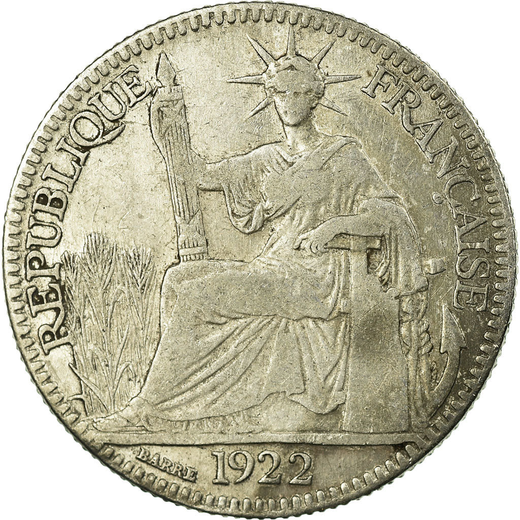 Coin, FRENCH INDO-CHINA, 10 Cents, 1922, Paris, VF(30-35), Silver, KM:16.1