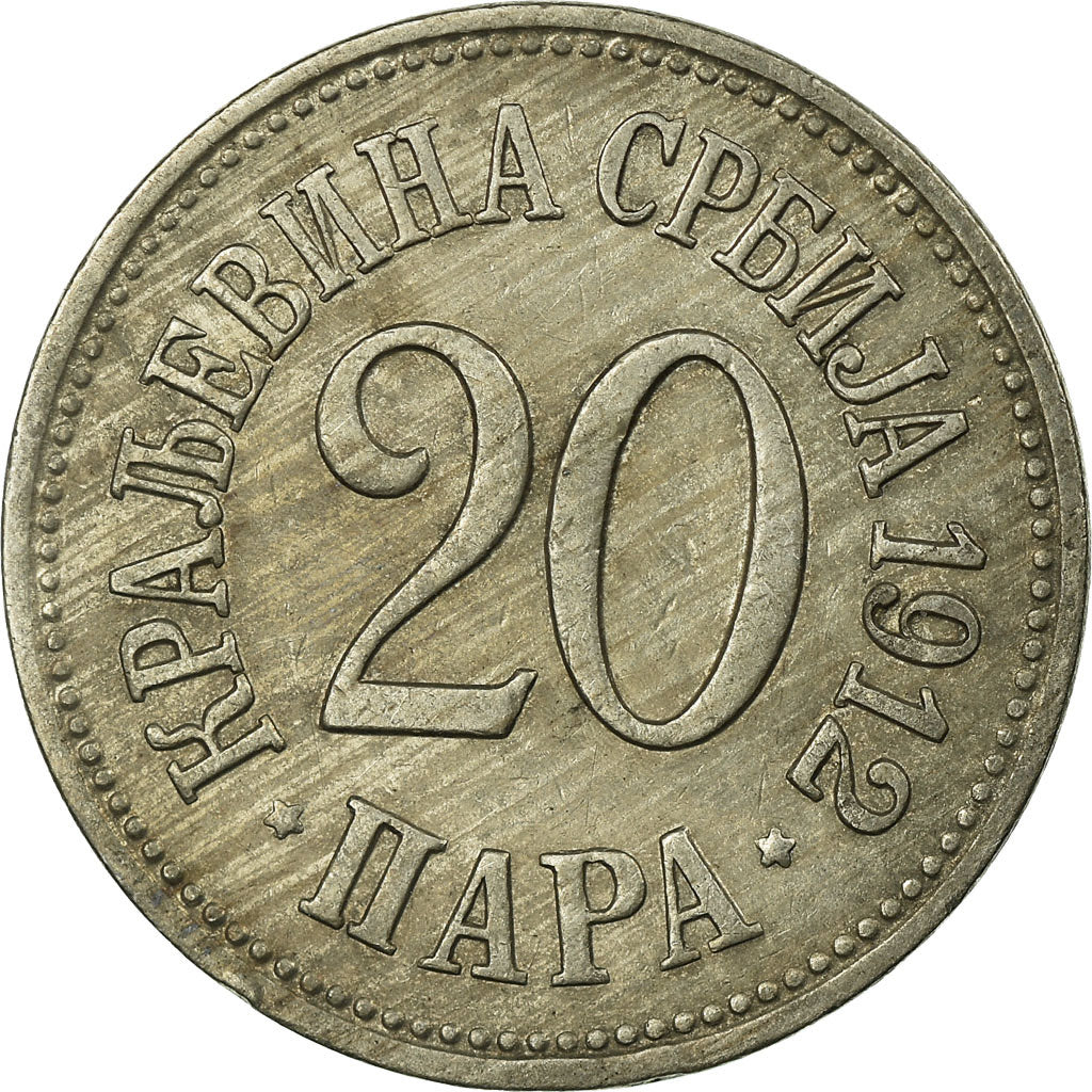 Coin, Serbia, Milan I, 20 Para, 1912, VF(30-35), Copper-nickel, KM:20