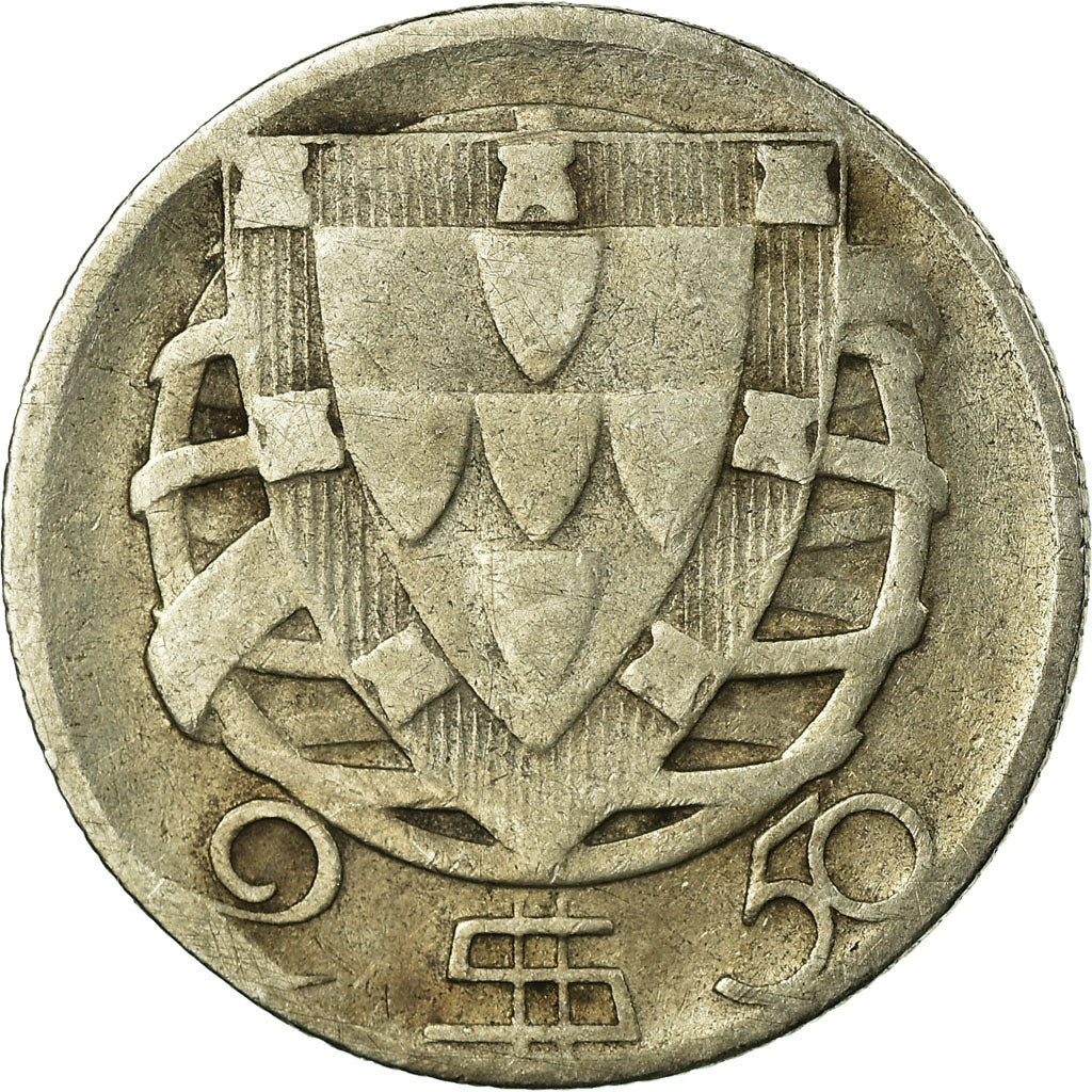 Monnaie, Portugal, 2-1/2 Escudos, 1942, B+, Argent, KM:580