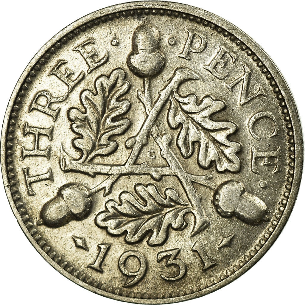Münze, Großbritannien, George VI, 3 Pence, 1931, SS, Nickel-brass, KM:873