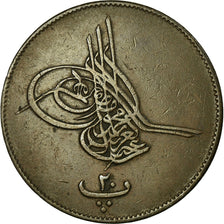 Coin, Egypt, Abdul Aziz, 20 Para, 1867/AH1277, EF(40-45), Bronze, KM:244
