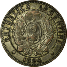 Coin, Argentina, 2 Centavos, 1894, EF(40-45), Bronze, KM:33