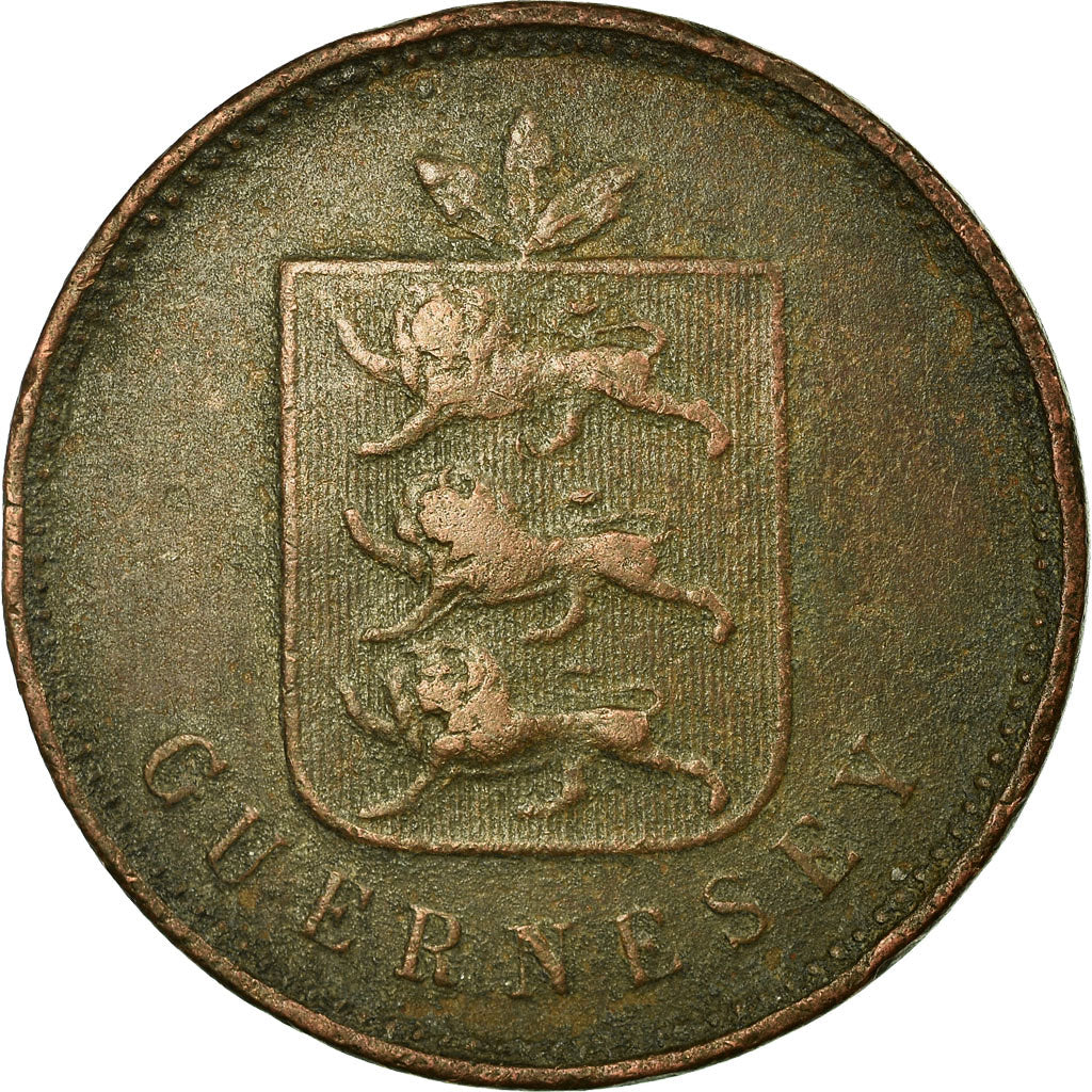 Coin, Guernsey, 4 Doubles, 1830, Heaton, VF(30-35), Copper, KM:2