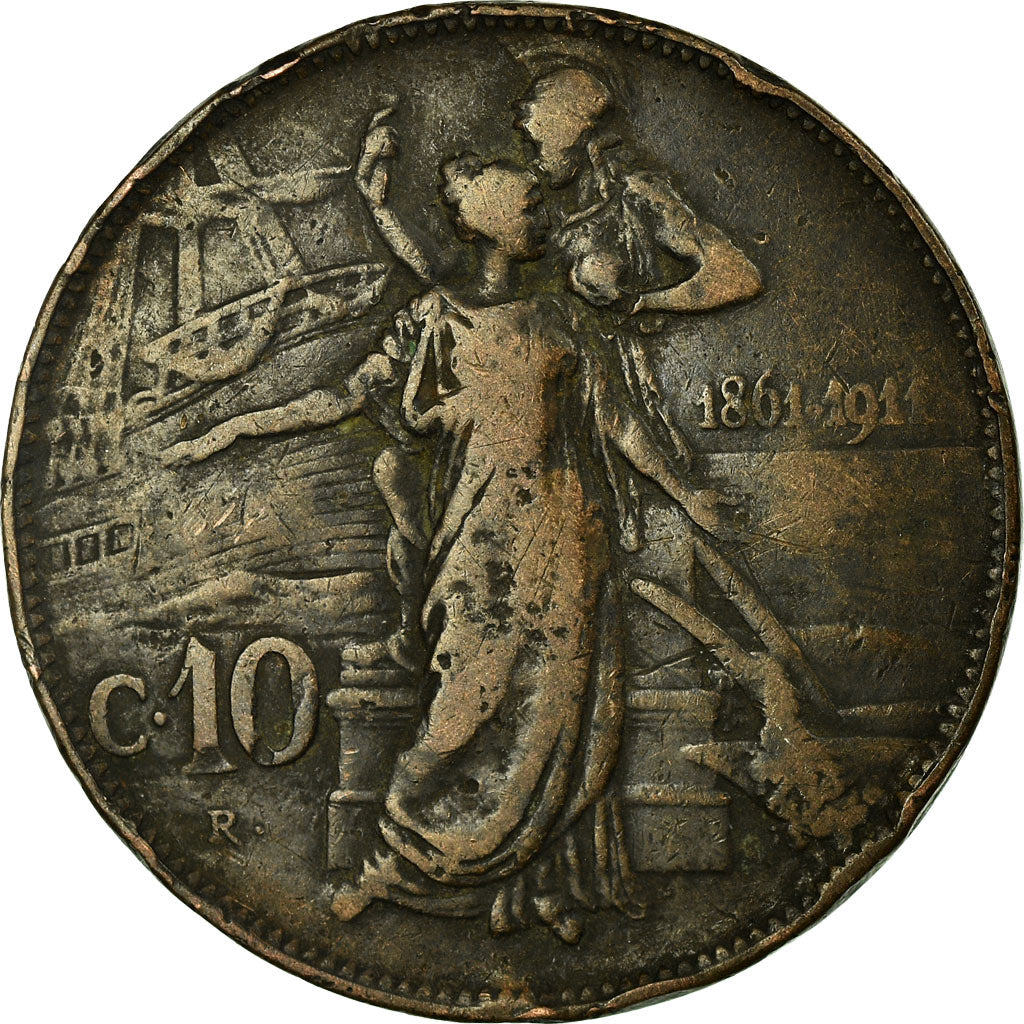 Monnaie, Italie, Vittorio Emanuele III, 10 Centesimi, 1911, Rome, TB, Bronze