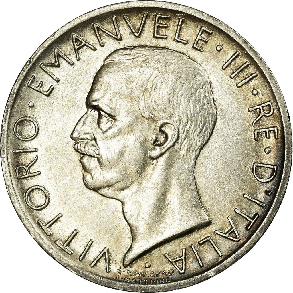 Moeda, Itália, Vittorio Emanuele III, 5 Lire, 1927, Rome, AU(55-58), Prata