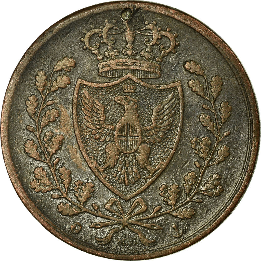 Münze, Italien Staaten, SARDINIA, Carlo Felice, 5 Centesimi, 1826, Torino, S+