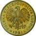 Moneta, Polska, 2 Zlote, 1981, Warsaw, MS(65-70), Mosiądz, KM:80.1