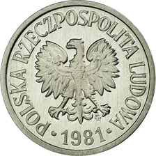 Coin, Poland, 10 Groszy, 1981, Warsaw, MS(65-70), Aluminum, KM:AA47