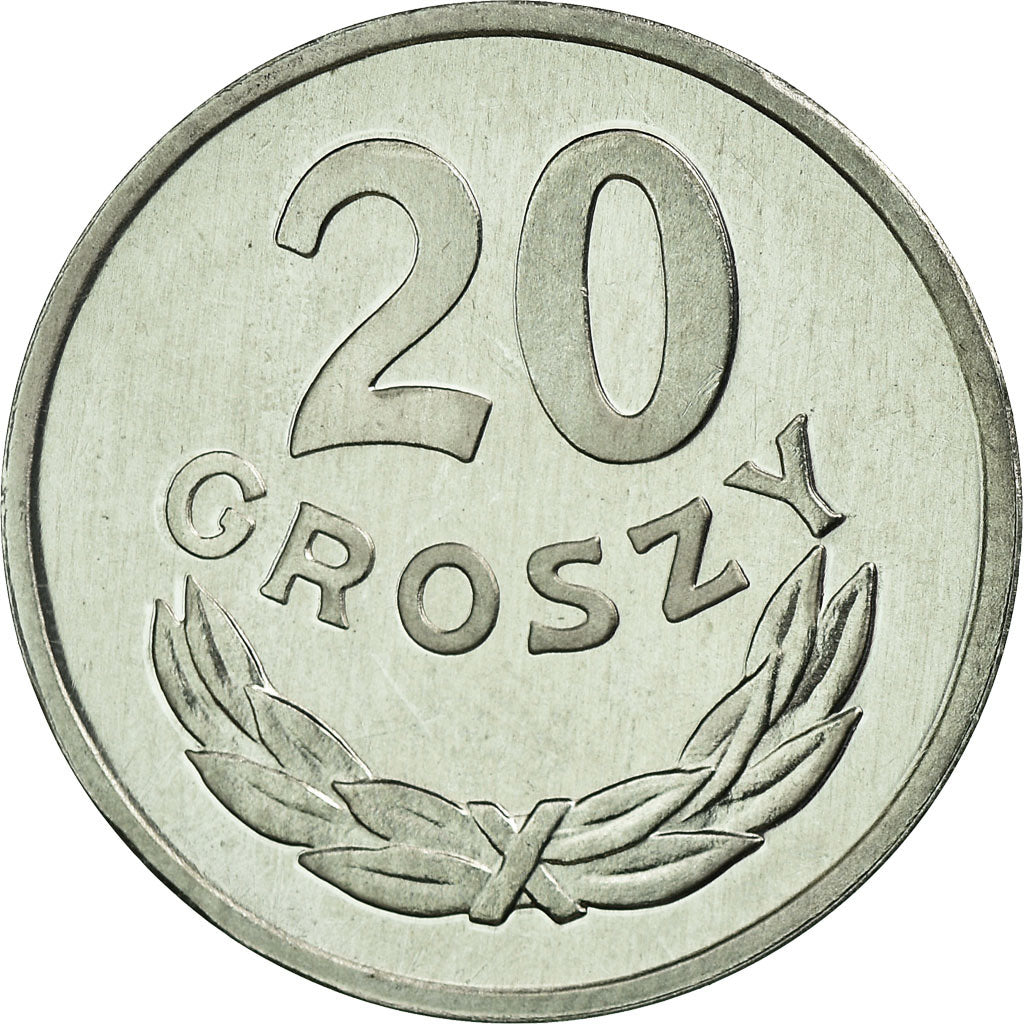 Coin, Poland, 20 Groszy, 1981, Warsaw, MS(65-70), Aluminum, KM:A47