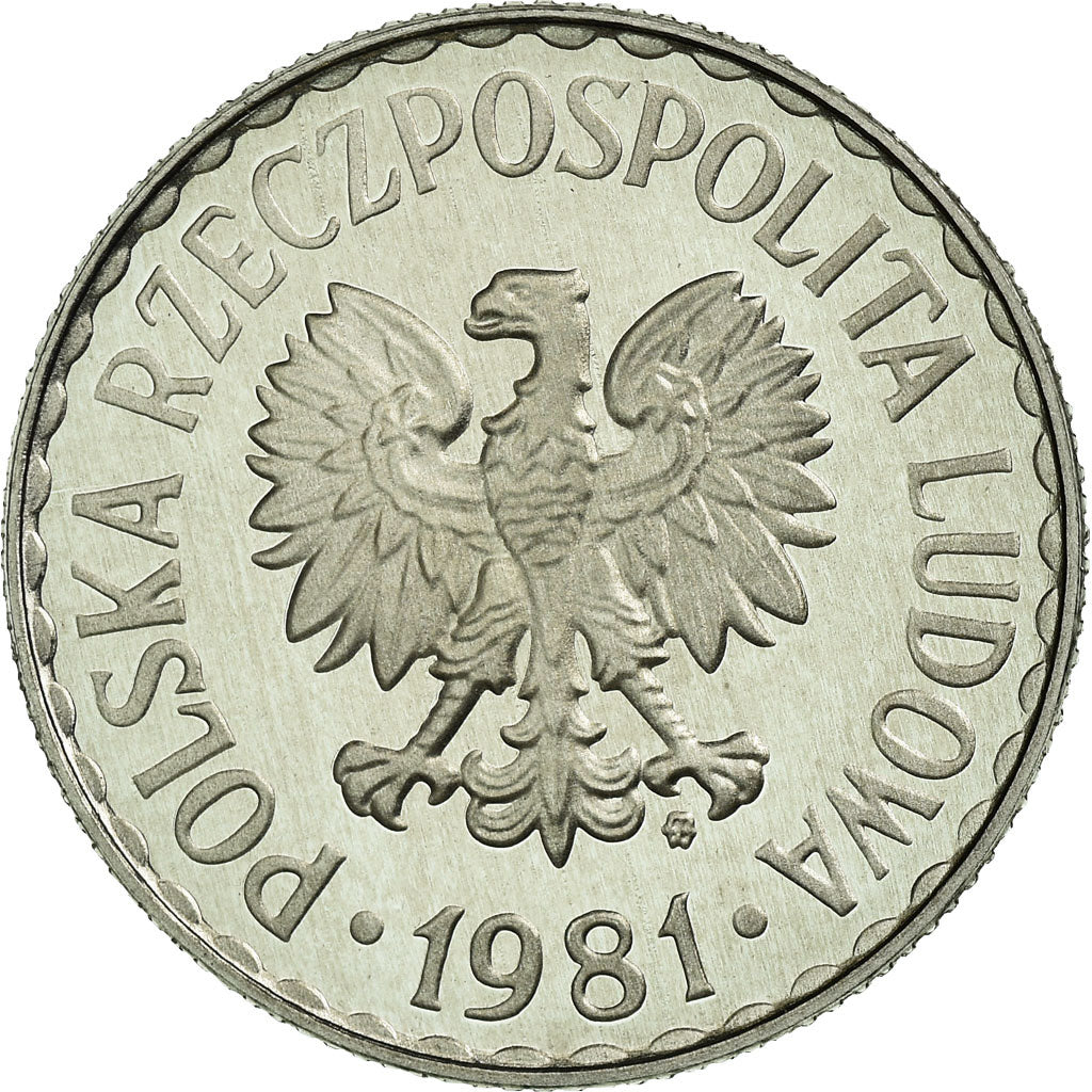 Coin, Poland, Zloty, 1981, Warsaw, MS(65-70), Aluminum, KM:49.1