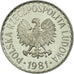 Coin, Poland, Zloty, 1981, Warsaw, MS(65-70), Aluminum, KM:49.1
