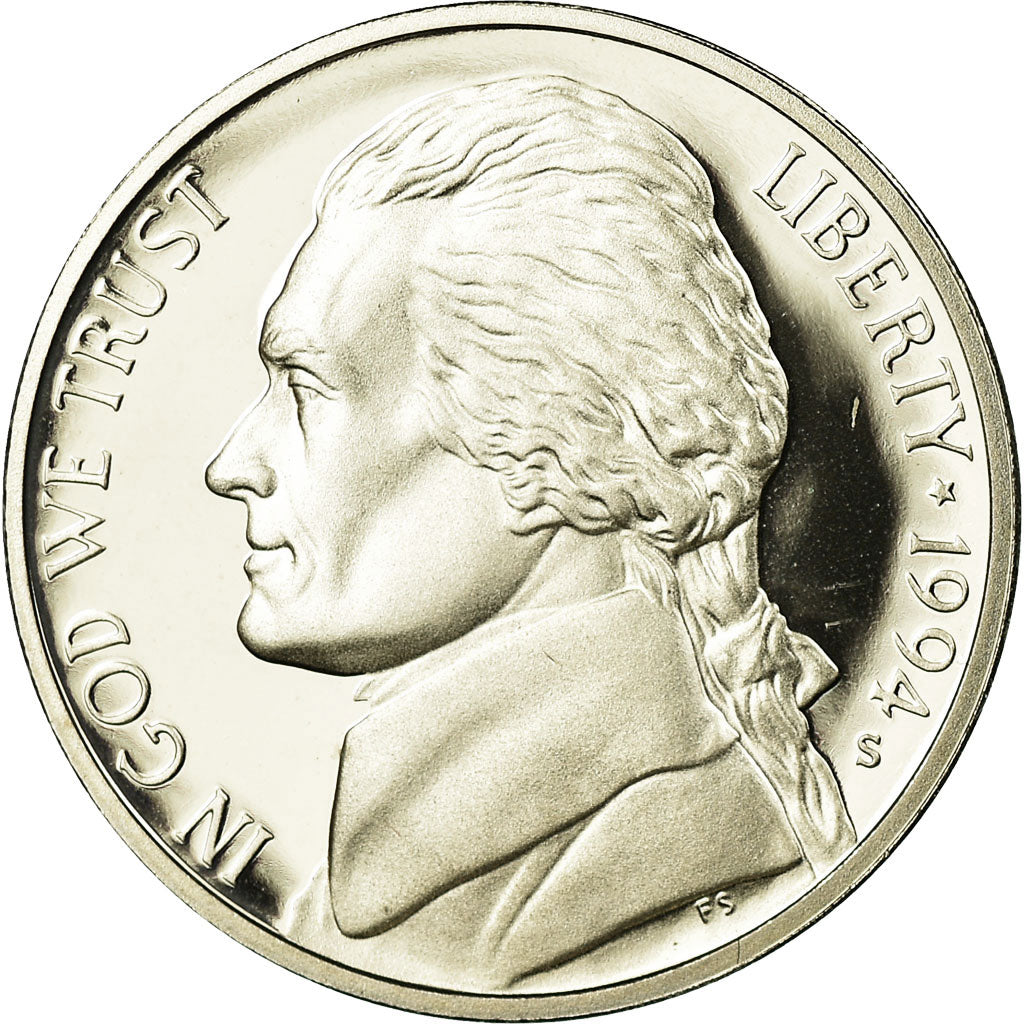 Moneta, Stati Uniti, Jefferson Nickel, 5 Cents, 1994, U.S. Mint, San Francisco