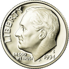 Coin, United States, Roosevelt Dime, Dime, 1994, U.S. Mint, San Francisco