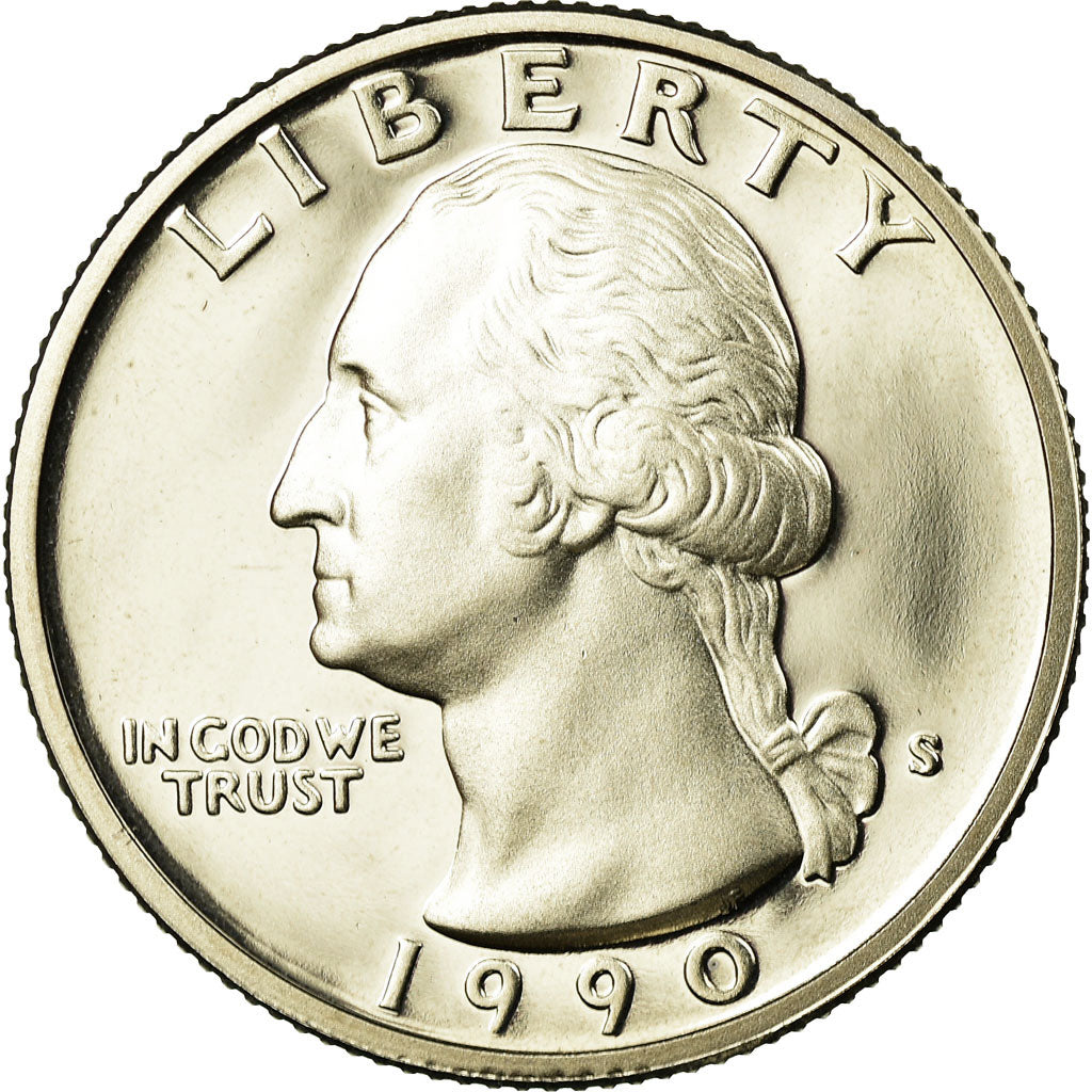 Coin, United States, Washington Quarter, Quarter, 1990, U.S. Mint, San