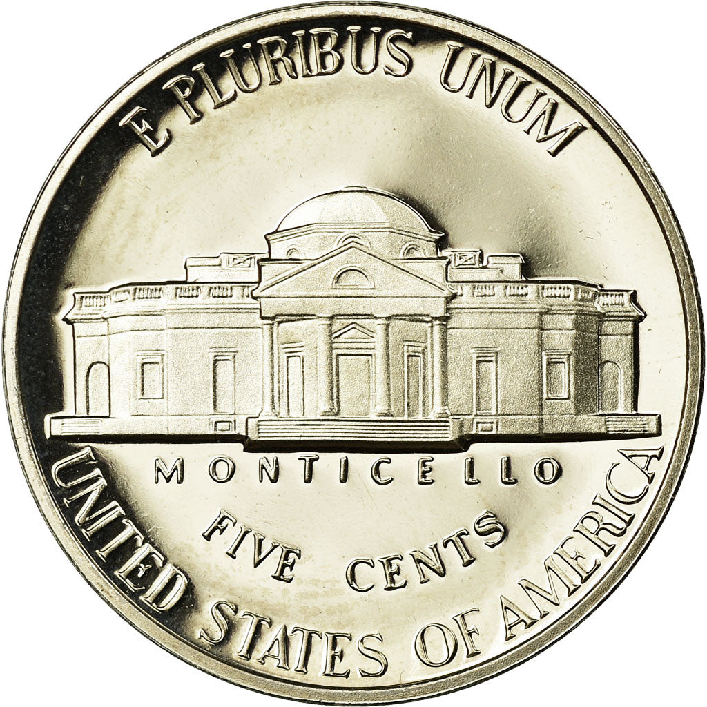 Coin, United States, Jefferson Nickel, 5 Cents, 1990, U.S. Mint, San Francisco