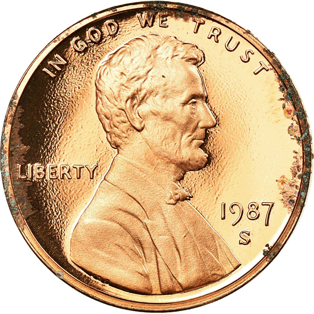 Coin, United States, Lincoln Cent, Cent, 1987, U.S. Mint, San Francisco, Proof