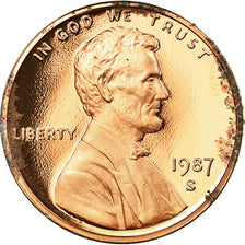 Coin, United States, Lincoln Cent, Cent, 1987, U.S. Mint, San Francisco, Proof
