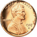 Coin, United States, Lincoln Cent, Cent, 1987, U.S. Mint, San Francisco, Proof
