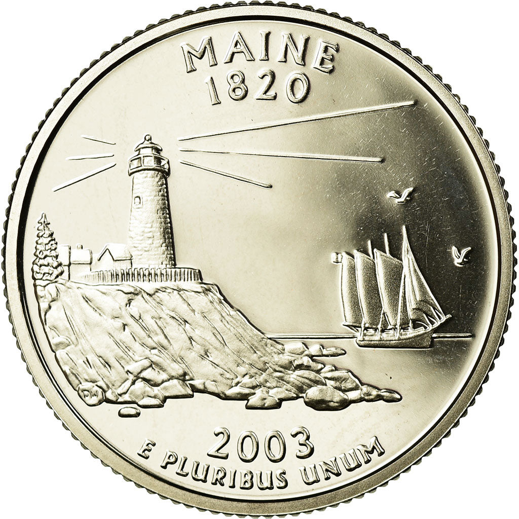 Coin, United States, Maine, Quarter, 2003, U.S. Mint, San Francisco, Proof