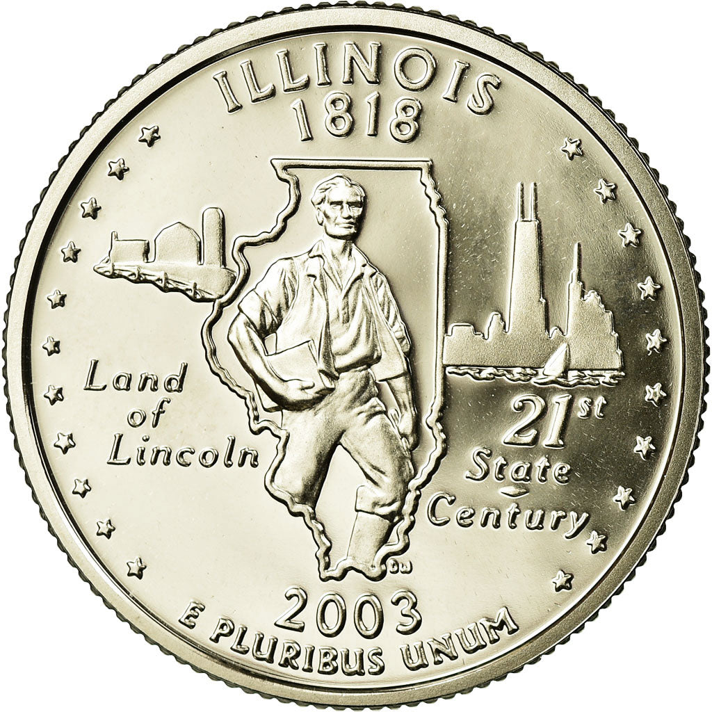 Coin, United States, Illinois, Quarter, 2003, U.S. Mint, San Francisco, Proof