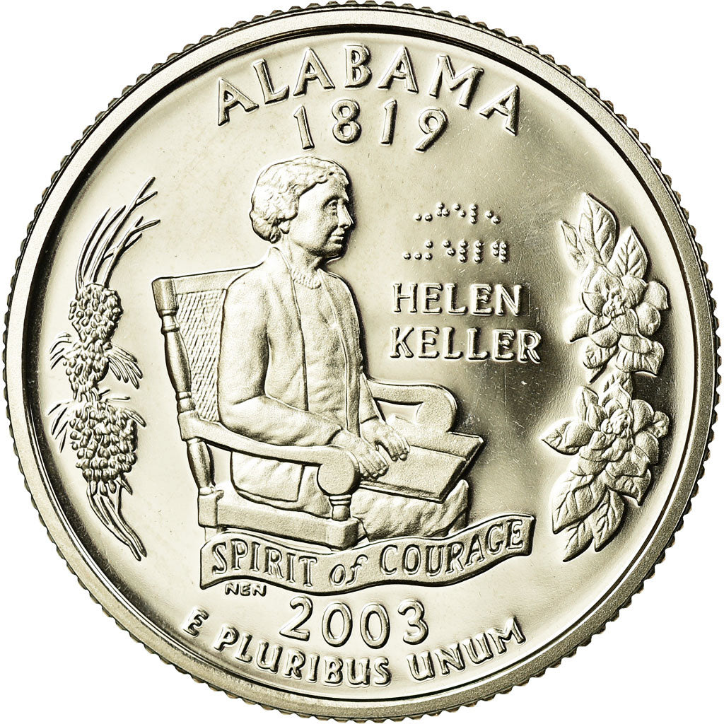 Moneta, Stati Uniti, Alabama, Quarter, 2003, U.S. Mint, San Francisco, Proof