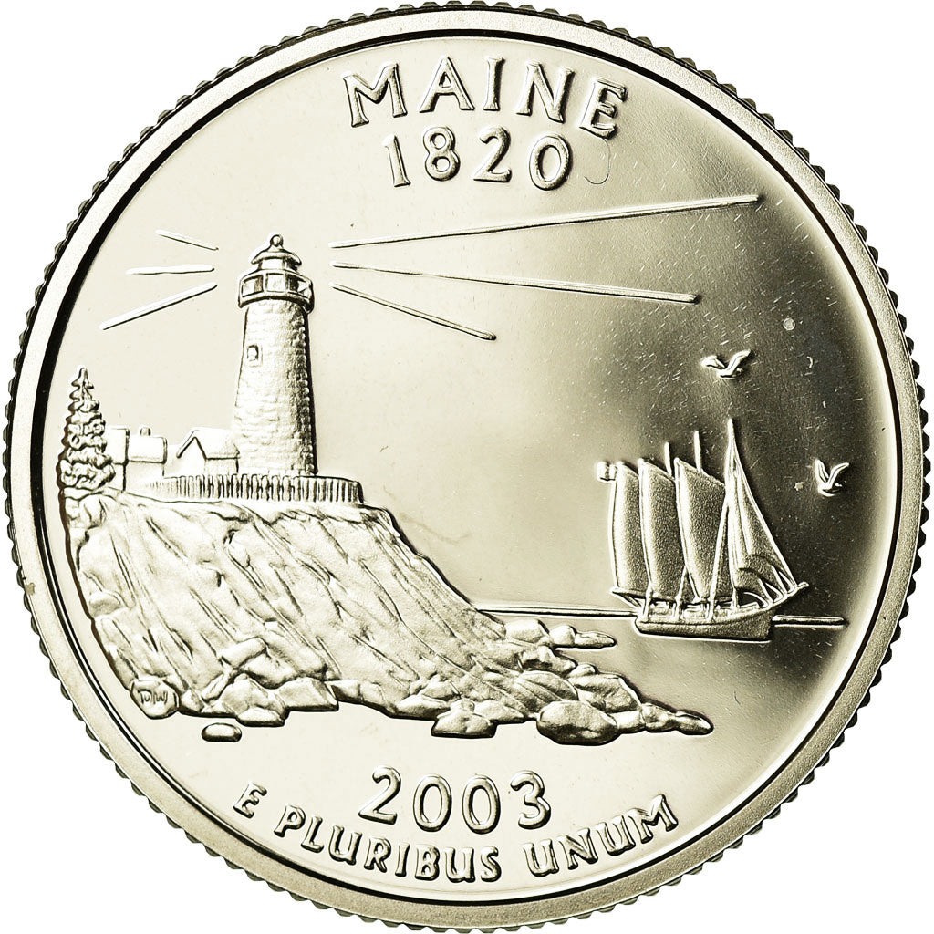 Coin, United States, Maine, Quarter, 2003, U.S. Mint, San Francisco, Proof
