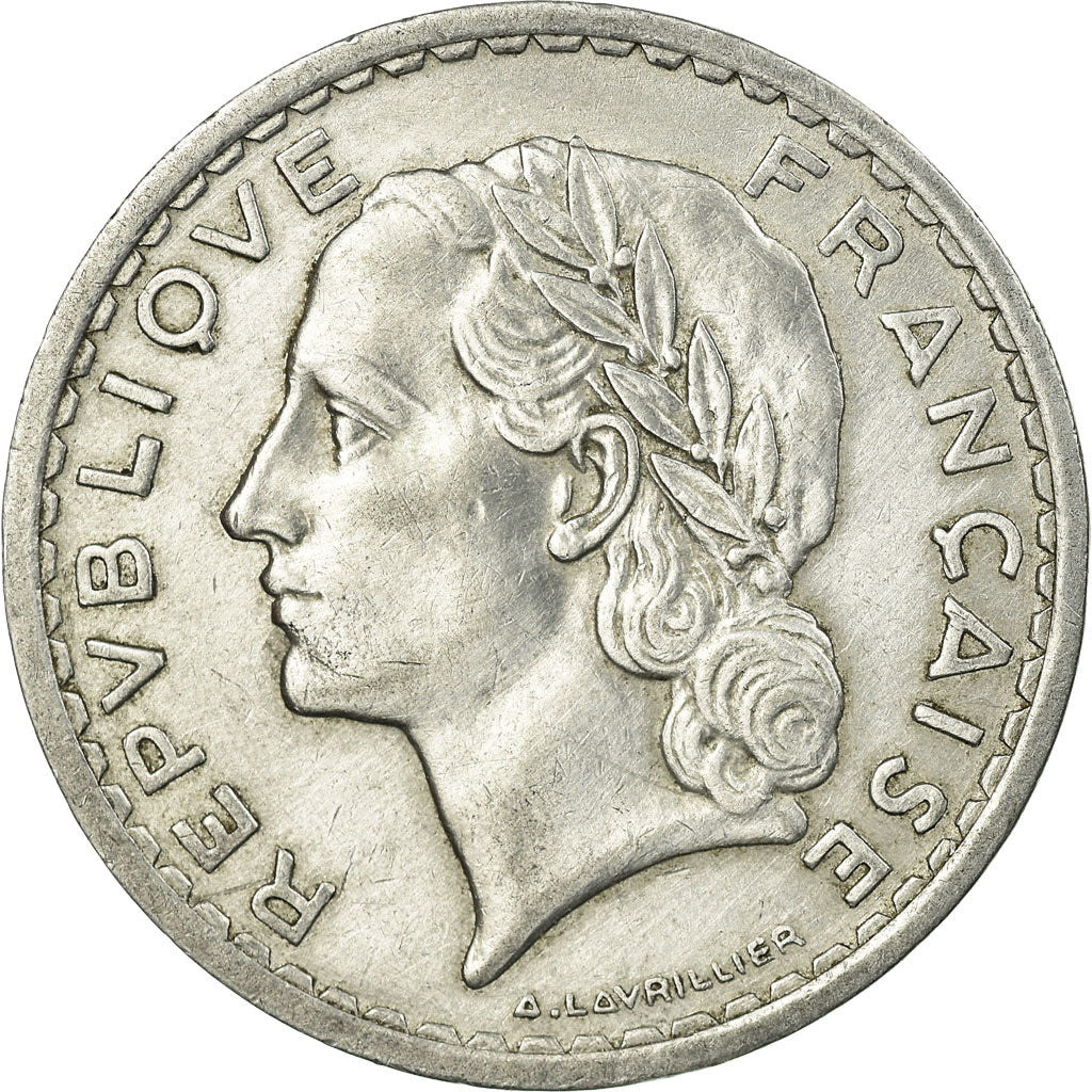 Munten, Frankrijk, Lavrillier, 5 Francs, 1950, Beaumont - Le Roger, ZF+