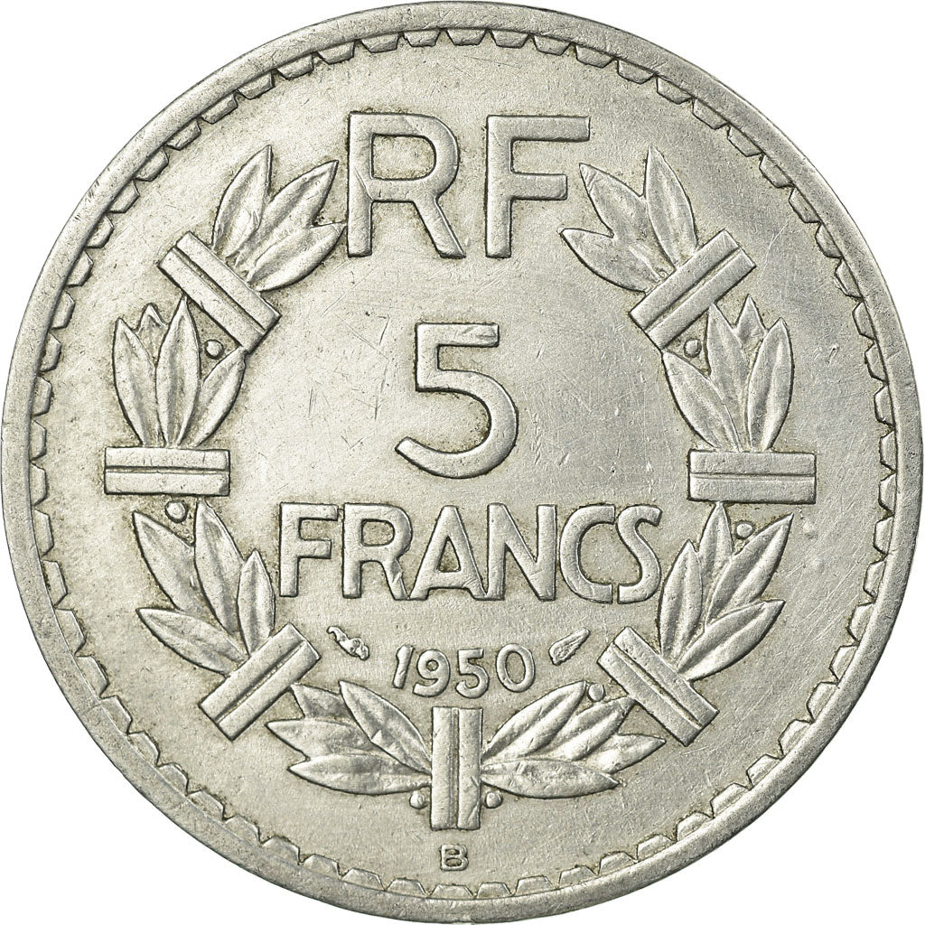 Munten, Frankrijk, Lavrillier, 5 Francs, 1950, Beaumont - Le Roger, ZF+