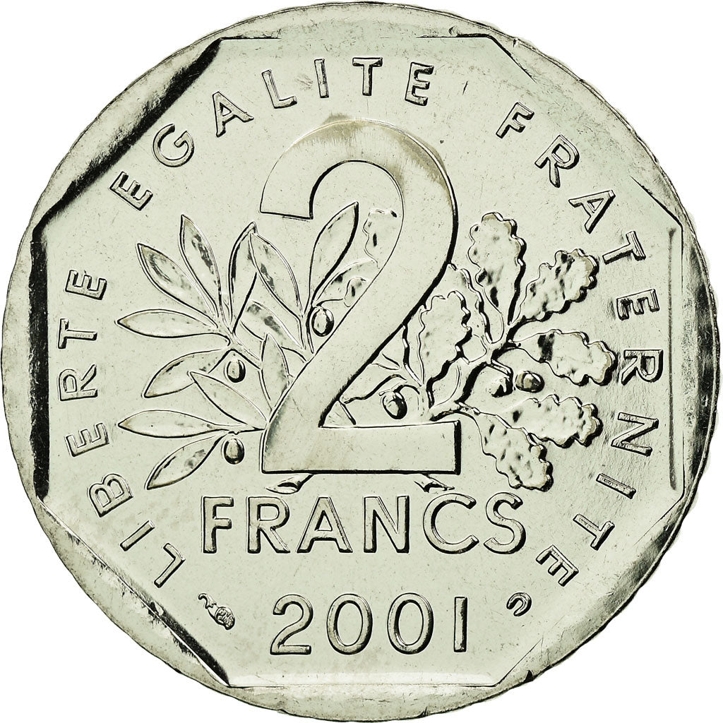 Münze, Frankreich, Semeuse, 2 Francs, 2001, Paris, BU, STGL, Nickel, KM:942.1