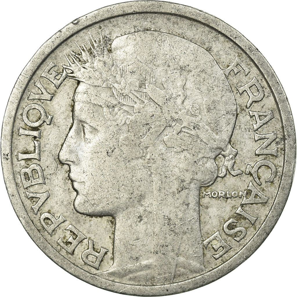 Coin, France, Morlon, 2 Francs, 1945, Castelsarrasin, VF(20-25), Aluminum