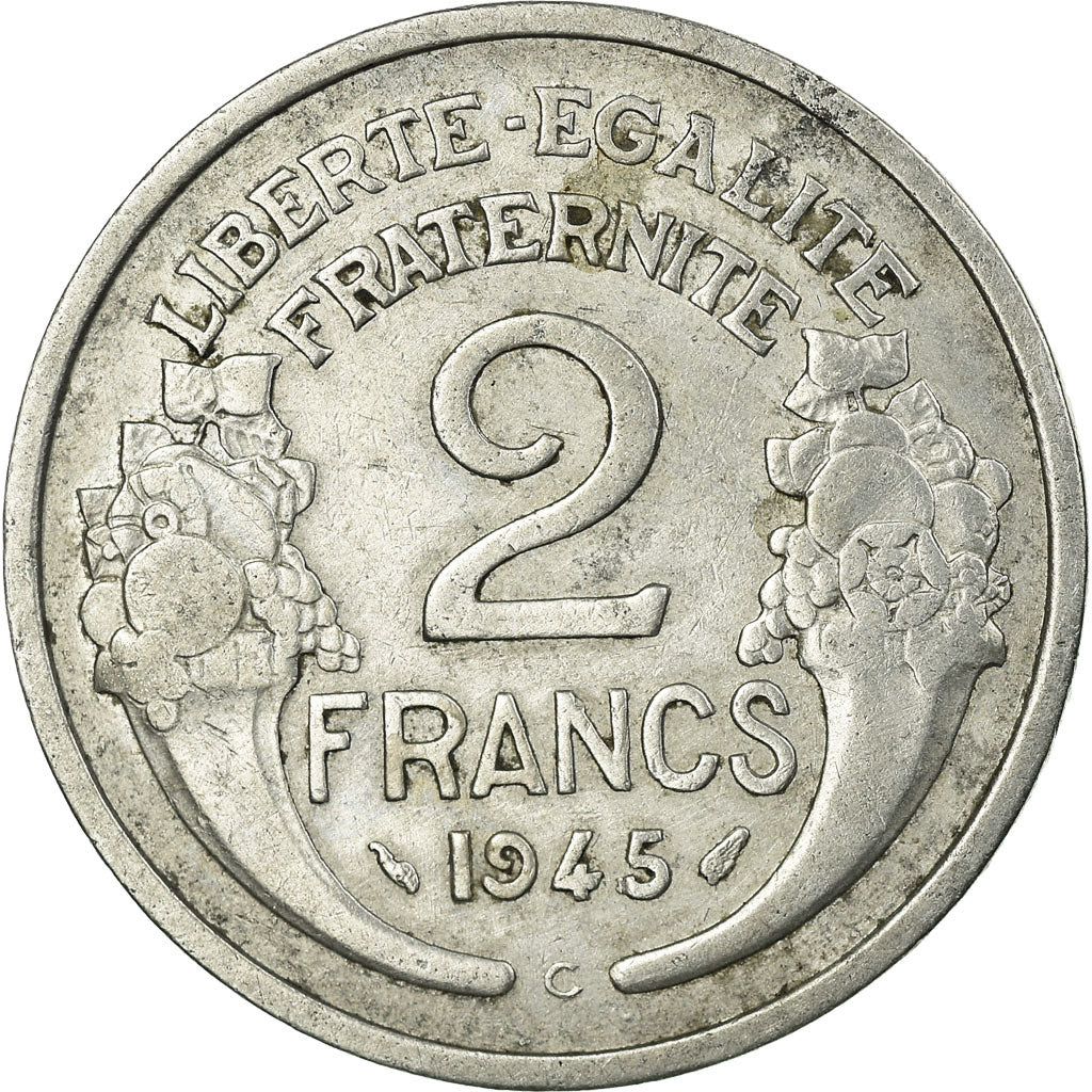 Coin, France, Morlon, 2 Francs, 1945, Castelsarrasin, VF(20-25), Aluminum