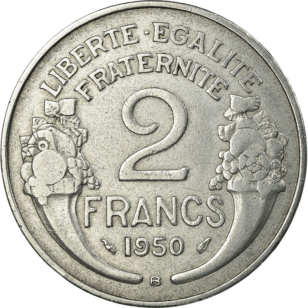 Coin, France, Morlon, 2 Francs, 1950, Beaumont - Le Roger, EF(40-45), Aluminum
