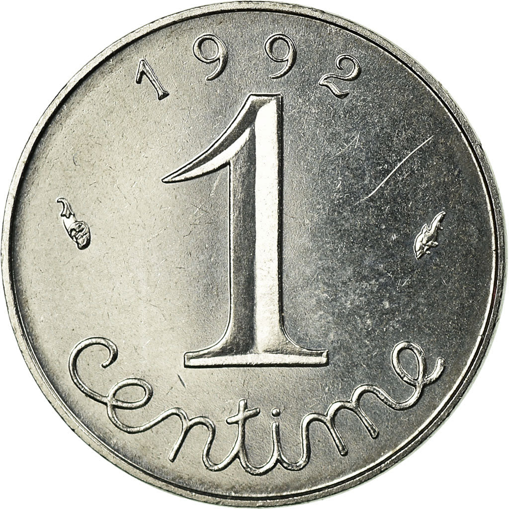 Coin, France, Épi, Centime, 1992, Paris, AU(55-58), Stainless Steel, KM:928