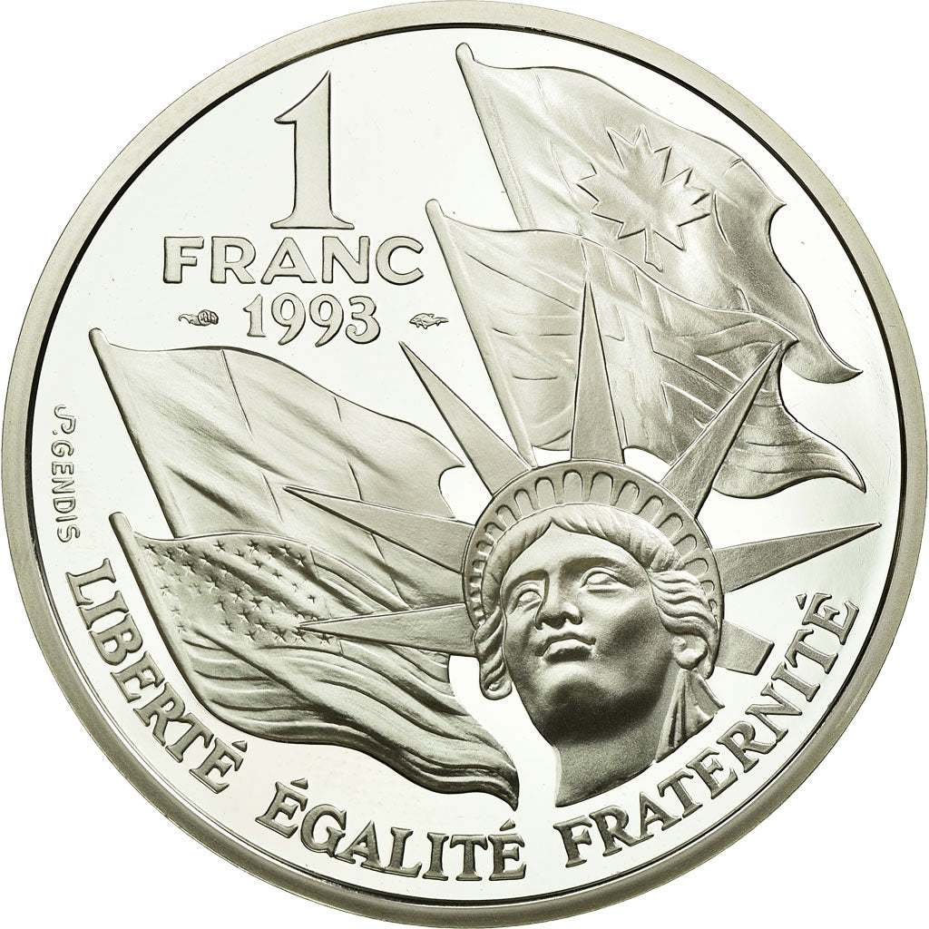 Moneda, Francia, Franc, 1993, Paris, BE, FDC, Plata, KM:1014, Gadoury:C38
