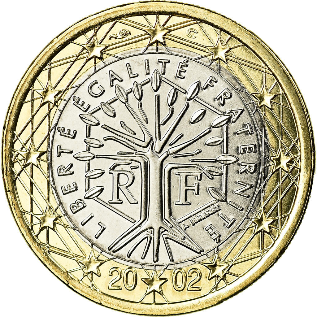 France, Euro, 2002, BU, MS(65-70), Bi-Metallic, Gadoury:7, KM:1288